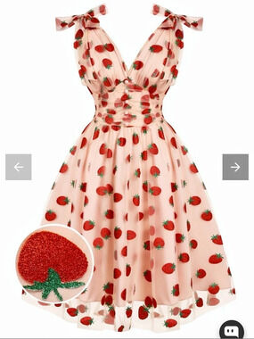 Jams World Strawberry Midi Dress Pink XL NWT